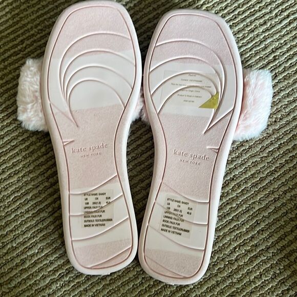 🆕Kate Spade fluffy pink slippers 10 - Picture 4 of 7